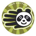 Panda Hand Round Sticker
