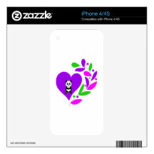 Panda Heart Decal For iPhone 4