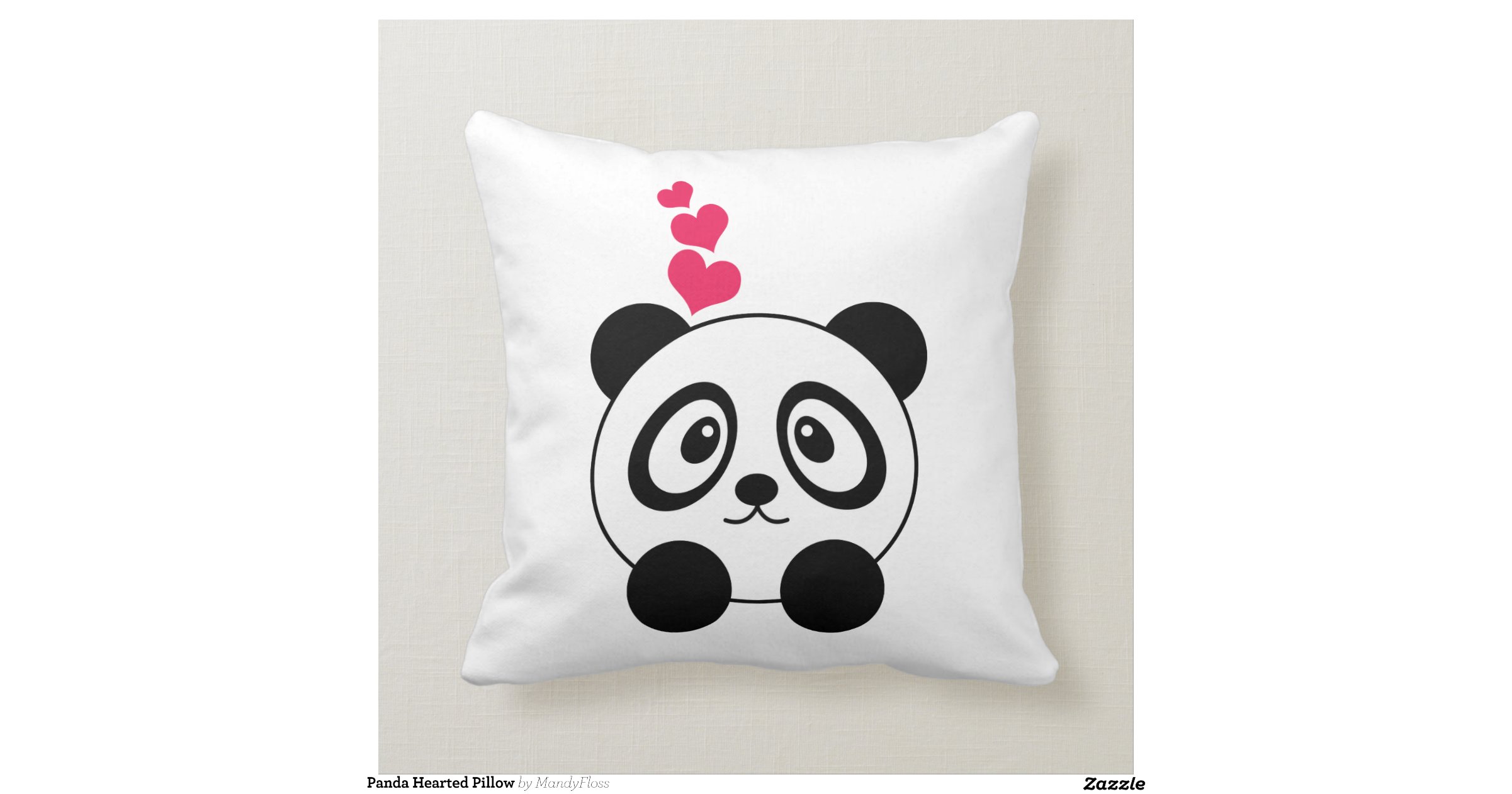 Panda Hearted Pillow Zazzle