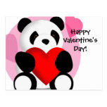 Panda Hearts Valentine's Postcard