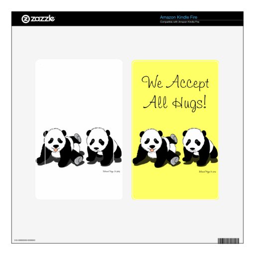 Panda Hugs Kindle Fire Decals