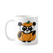 Panda in Cute Pumpkin Costume Coffee Mugs