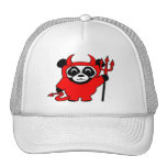Panda in Red Devil Costume Mesh Hats