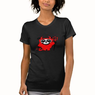 Panda in Red Devil Costume T-shirt