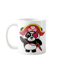 Panda in Red Pirate Costume Coffee Mug