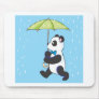 Panda In the Rain Mouse Pads