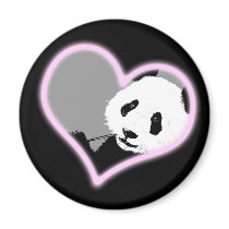 panda love. neon light.