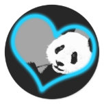 panda love. neon light. stickers