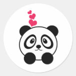 Panda love round stickers