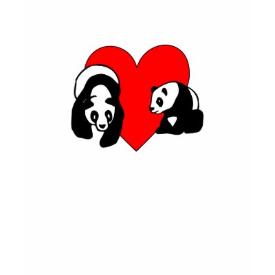 Panda Love Tshirt by bonfire46