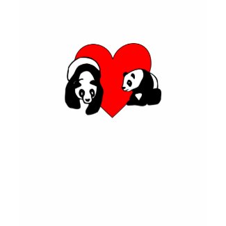 Panda Love shirts adult, childrens and baby apparel