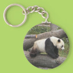Panda on Log Keychain