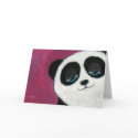 Panda on Pink - Greeting Card by LisaMarieArt Panda on Pink - Greeting Card