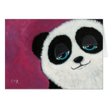 Panda on Pink - Greeting Card