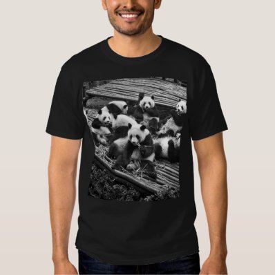 Panda Party Black Tee Shirt