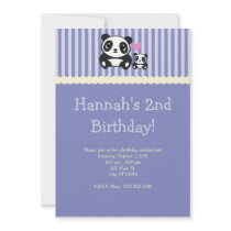 Panda Party Invitation - Purple