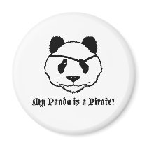 Panda Pirate magnets by magarmor Panda Pirate magnets