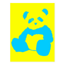 panda plush post cards