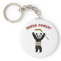 Panda Power Hockey Bear Keychains
