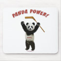 Panda Power Hockey Bear Mouse Pads