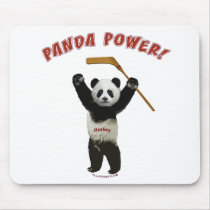 Panda Power Hockey Bear Mouse Pads