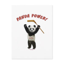 Panda Power Hockey Bear Post Card