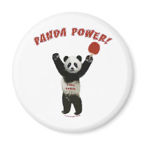 Panda Power Ping Pong Fridge Magnet