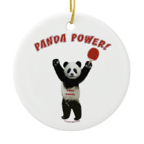 Panda Power Ping Pong Christmas Ornaments