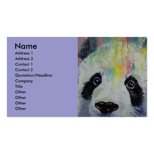 Panda Rainbow Business Card (front side)