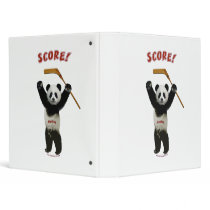 Panda Score Hockey Bear Vinyl Binders