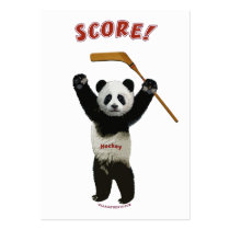 Panda Score Hockey Bear Business Cards