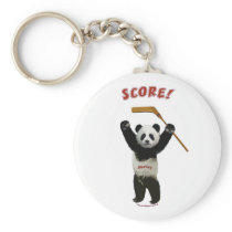 Panda Score Hockey Bear Key Chain
