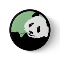panda. seagreen circle. pin