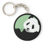 panda. seagreen circle. keychain