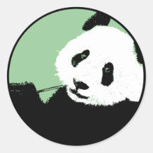 panda. seagreen circle. stickers