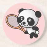 Panda Tennis Player Customizable Color Background  coasters