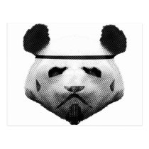 panda, trooper, geek, cool, funny, movie, humor, animal, bear, fun, college, graphic art, creative, postcard, Postkort med brugerdefineret grafisk design