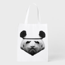 panda, trooper, geek, cool, funny, humor, animal, bear, panda trooper, reusable bag, fun, college, graphic art, creative, reusable grocery bag, [[missing key: type_reusableba]] com design gráfico personalizado