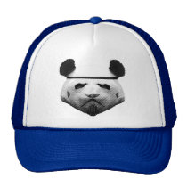 panda, trooper, geek, cool, funny, movie, humor, animal, cap, bear, fun, college, graphic art, creative, trucker hat, Trucker Hat with custom graphic design