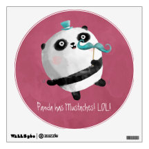 Panda with Mustaches Wall Decal