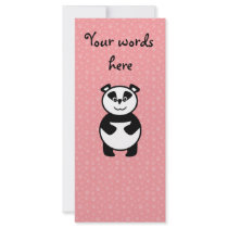 Panda with pink paw background rack card template