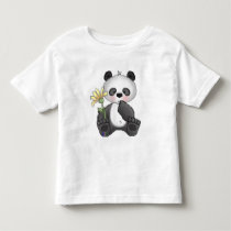 Panda with Yellow Flower t-shirts
