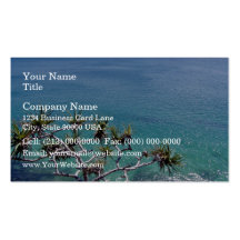Pandanus Trees Over The Ocean Business Card