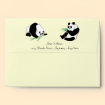 Pandas and Bamboo on an Envelope