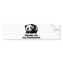 Pandas ate my homework bumper stickers