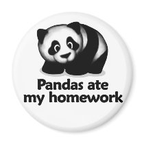 Pandas ate my homework refrigerator magnets