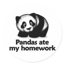 Pandas ate my homework sticker
