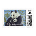 Pandas Baby Announcement postage by Laura_Regan_Artist Pandas Baby Announcement postage