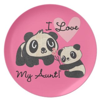 Pandas I Love My Aunt Dinner Plate