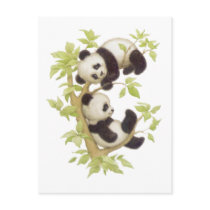 Pandas Playing in a Tree postcards